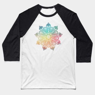 Rainbow abstract flower design 07 Baseball T-Shirt